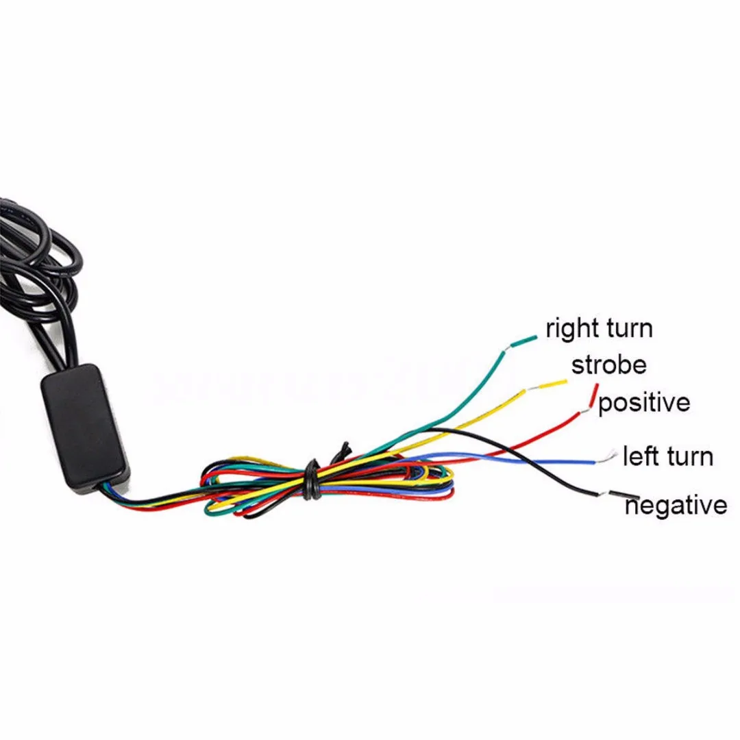 2pcs/set  29.5cm Switchback Car Amber+White LED DRL Brake Turn Signal Light Strip