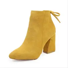 Г., Зимняя женская обувь женские ботинки пикантные ботильоны на высоком каблуке Женская обувь ботинки, женская обувь Прямая поставка