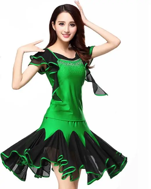 

Square Dance Costumes New Suit Latin Dance Performances Take 2019 Middle-aged And Old Two-piece Ball Dress Skirt In Summer