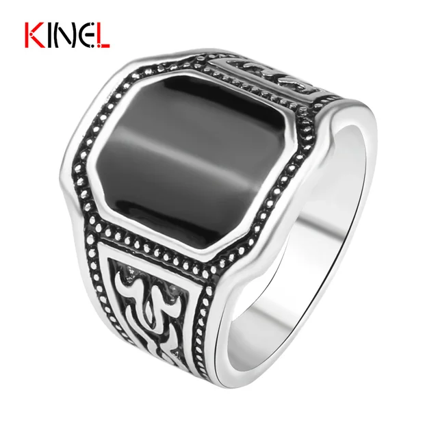 Plated Silver Black Cut Ring Men Cool Ox Totems Steampunk Charms Jewelry Vintage Plated Silver Black Cut Ring Men Cool Ox Totems Steampunk Charms Jewelry Vintage