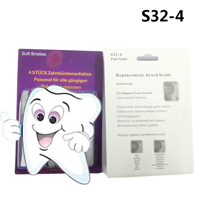 

8pcs=2Packs Replacement Electric Toothbrush Heads for Oral Hygiene B PulSonic SR32-4 S26 S26.523.3 S32 For Family Health Care