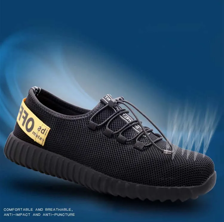 2018-New- men- Fashion- Safety- Shoes- Breathable- flying- woven- Anti-smashing- steel- toe- caps- Anti-piercing -Deodorant- mens- work- Shoes