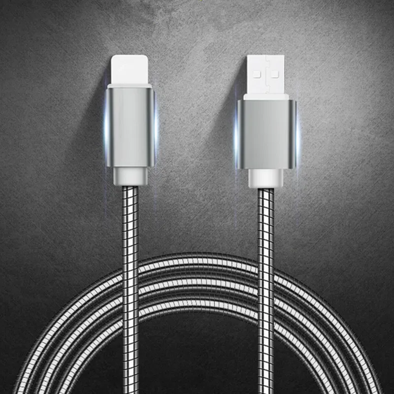 Goedkoop Zware Metalen Gevlochten USB Charger Cable voor IPhone X 7 6 5 IPhone 5 6 7 8 Iphone Xr 2A SNEL OPLADEN voor Alle IOS 1 m