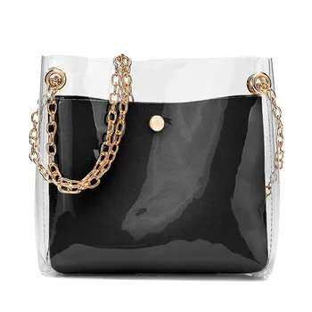 

Clear bag bucket bag Fashion Transparent Women's Shoulder Messenger Beach Casual Shopping Bag bolsa feminina #30
