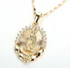 Holy Virgin Mary Pendant Necklace Religion Dainty Golden Christian Cubic Zircon Necklace Women Collier Femme Christian Jewelry ► Photo 2/3