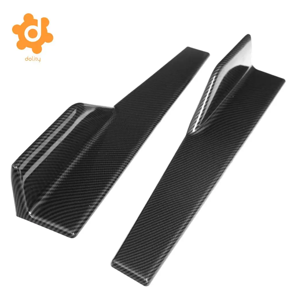 2pcs 45cm Car Sedan Side Skirts Strake Extension Splitter Moulding Universal