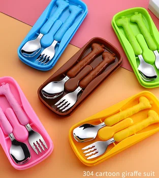 

DHL 50set 2Pcs/Set Babies Silicone Feeding Tableware Cartoon Spoons Dishes Newborns Infants Utensils Learning Spoons