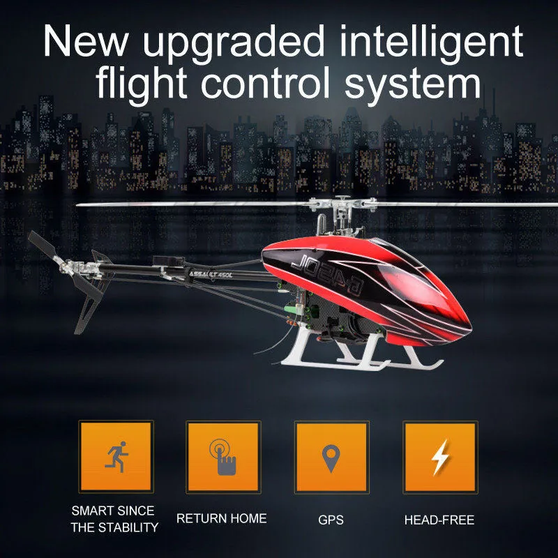 JCZK 6CH Smart 450L RC Helicopter RTF Helicopter GPS Blushless Aircraft AT9S 6CH Single Propeller Aileronless Drone Model Toy