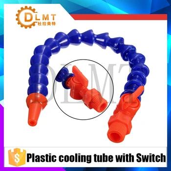 

10PC 400mm 500mm 60cm 70cm Round Nozzle 1/2 Flexible Oil Coolant Pipe Hose Blue Orange Water Oil Coolant Pipes Hoses with Switch