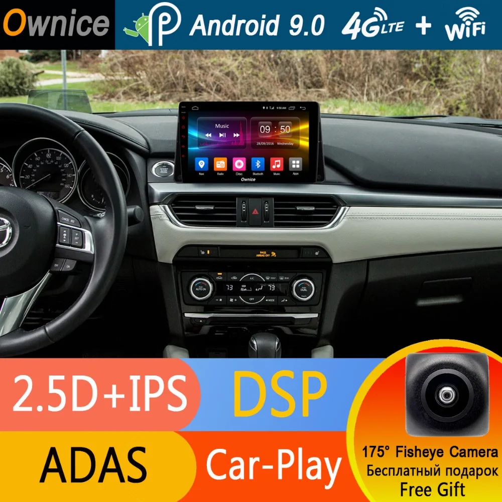 Android 9,0 8 ядерный " ips 1Din 4G+ 32G DSP CarPlay Автомобильный DVD Радио gps Navi плеер для Mazda 6 III 3 GJ Atenza dzda6