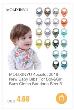 MOLIXINYU 4 шт./лот слюнявчик бандана нагрудник ropa niña bib babador шарф baberos bibs слюнявчики детская бандана нагрудники ins отрыжка слюнявчик Дети Полотна треугольник хлопок мальчик и девочка Babador аксессуары