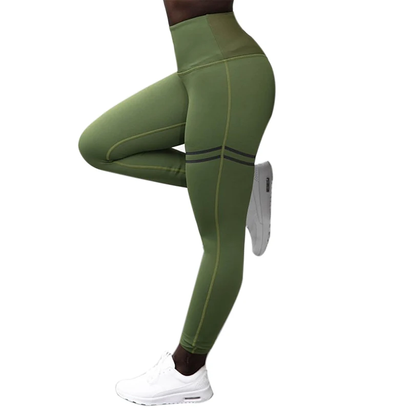 Женские спортивные Леггинсы, сексуальные, пуш-ап, гимнастические спортивные брюки, женские колготки для бега, обтягивающие штаны для бега, компрессионные штаны для спортзала - Цвет: Зеленый