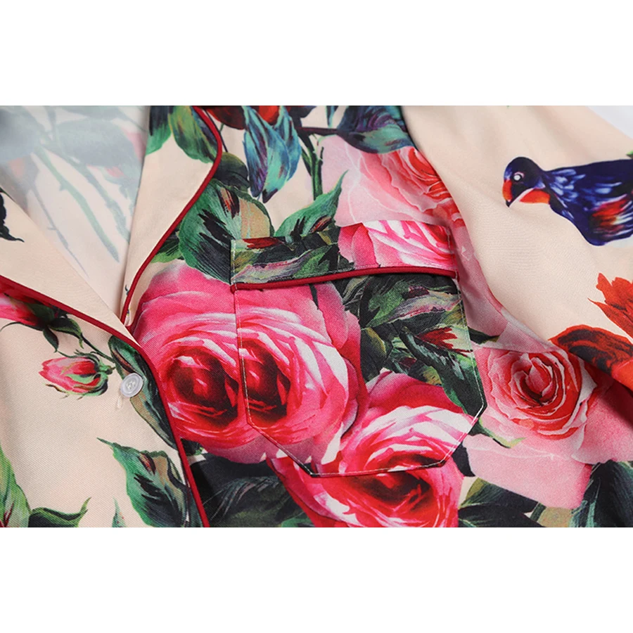 Femmes Occasionnels Larges Rose Col 2017 Longues As Lâche Jambes Pantalon Manches Printemps Mode Rabattu Ensemble Été Photo Chemise Élégant Un gaffqnxIwO