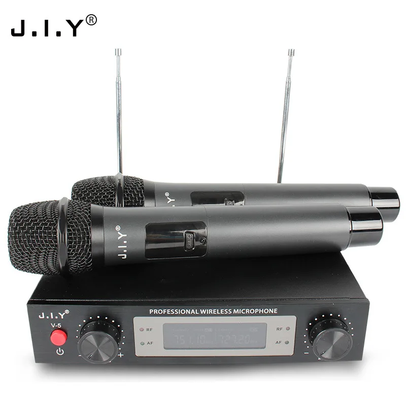 VHF ميكروفون لاسلكي rophone 2 قنوات يده ميكروفون لاسلكي نظام ل مؤتمر التدريس الكاريوكي حزب الكنيسة 50 متر