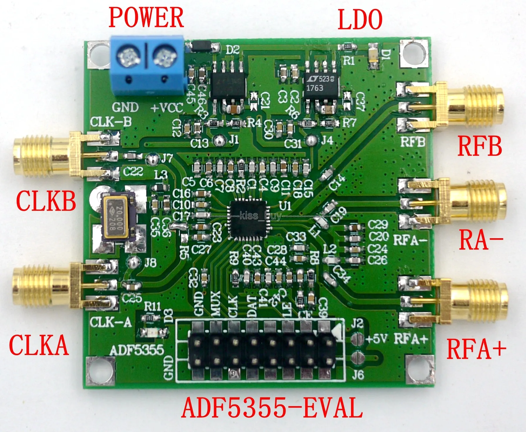 

ADF5355 54 MHz-6000MHz Host computer phase loop RF source board