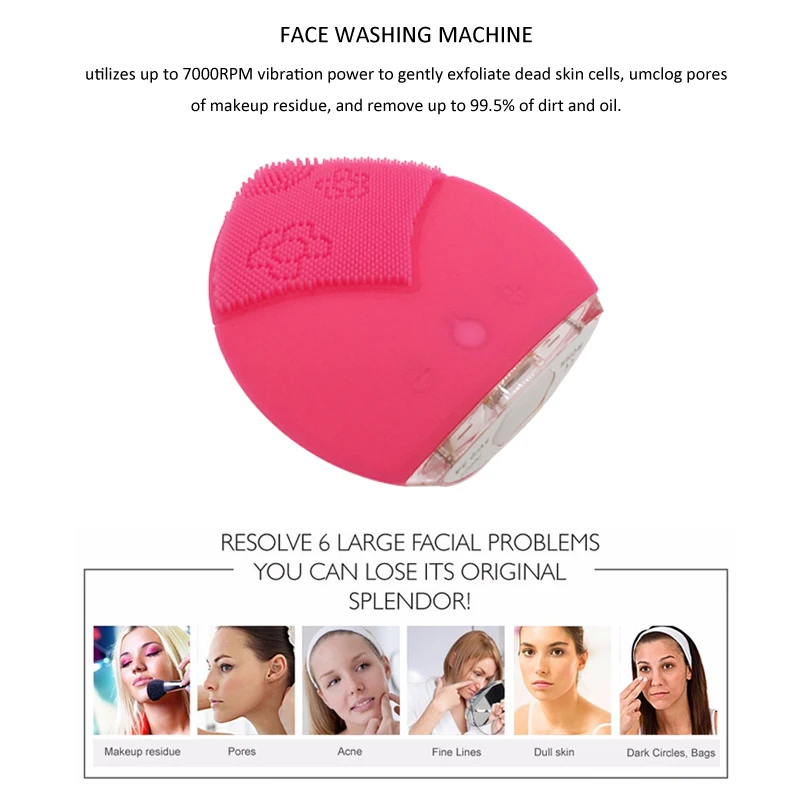 silicone facial clean brush 6-1