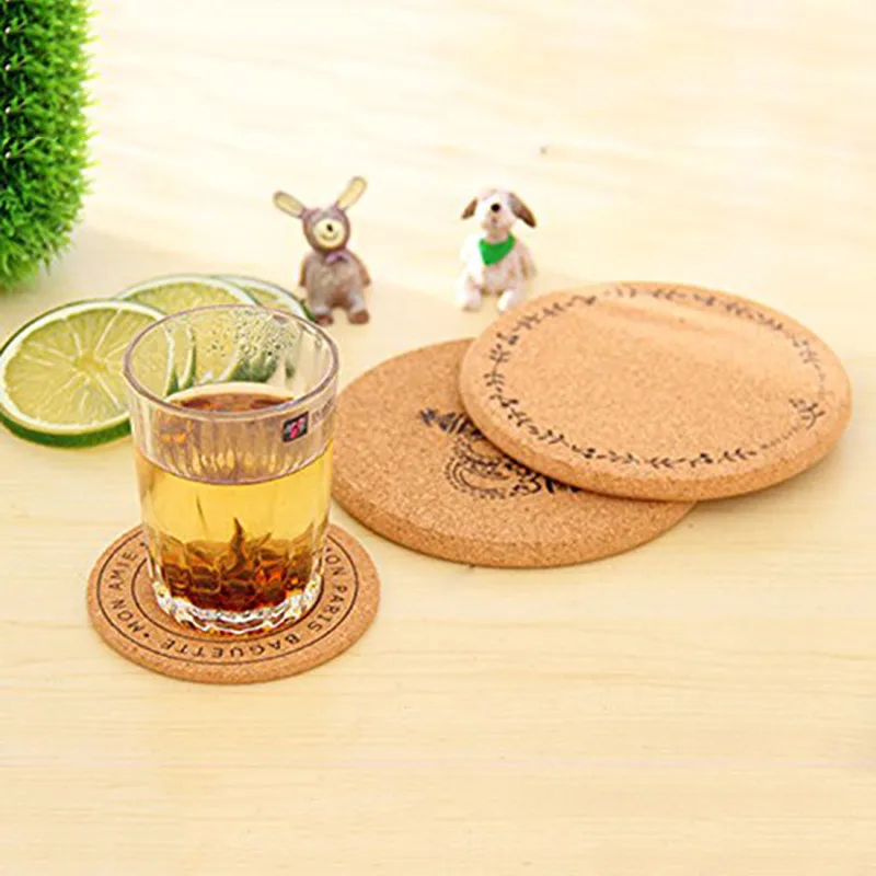 

Placemat Coasters 3 Size Round Cork Coaster Placemat Coffee Cup Mat Tea Pad Wooden Tablemat Bowl Pad Pot Mats Heat Insulation