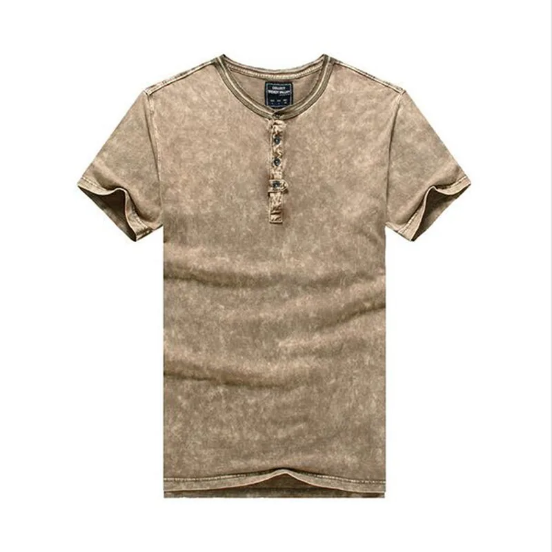 GustOmerD новые летние футболки для мужчин фитнес однотонные повседневные мужские хлопковые футболки брендовая одежда с коротким рукавом мужские модные футболки - Цвет: khaki