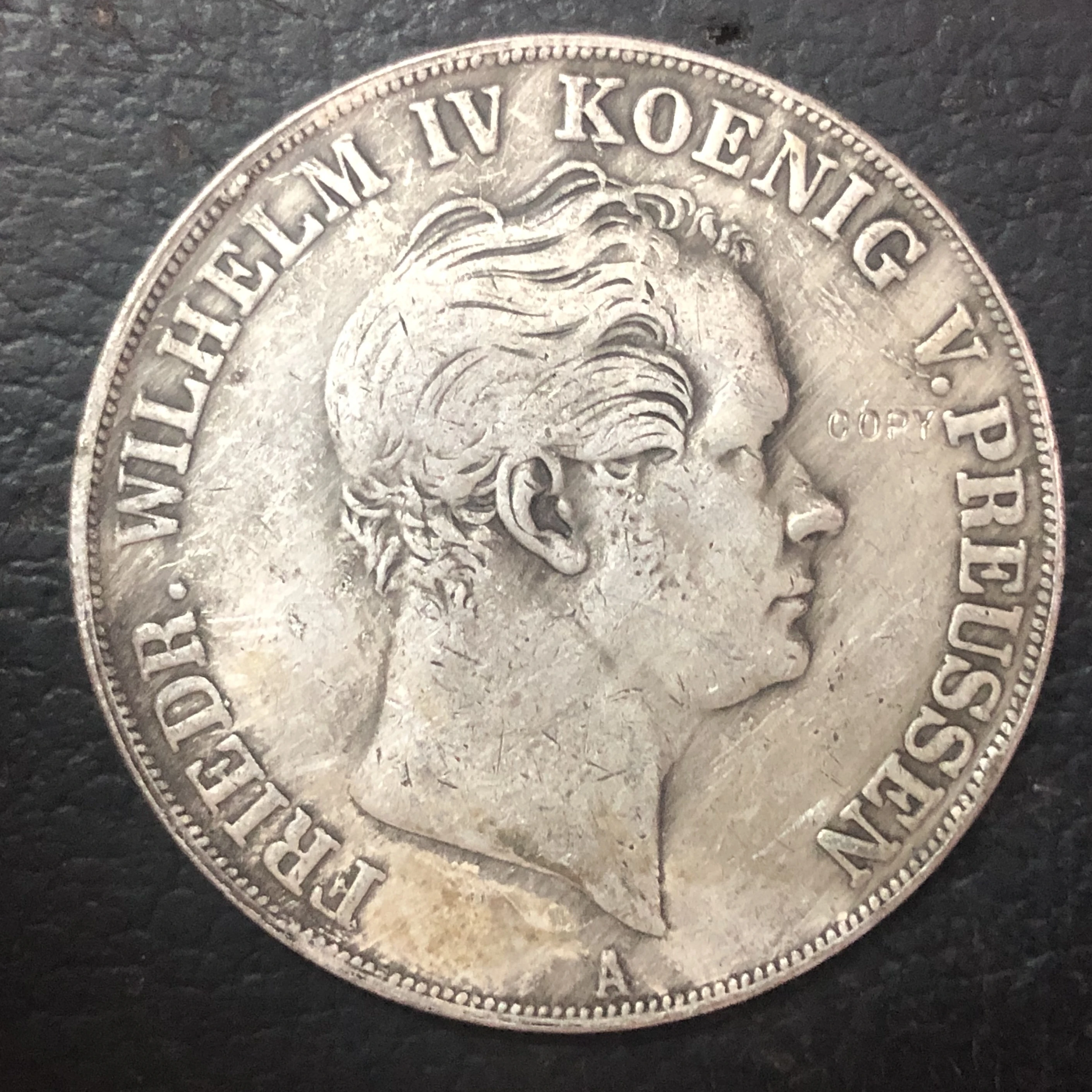 1844 г. Германия states 2 Thaler 3/ 1/2 Gulden-Фридрих Вильгельм. IV Посеребренная копировальная