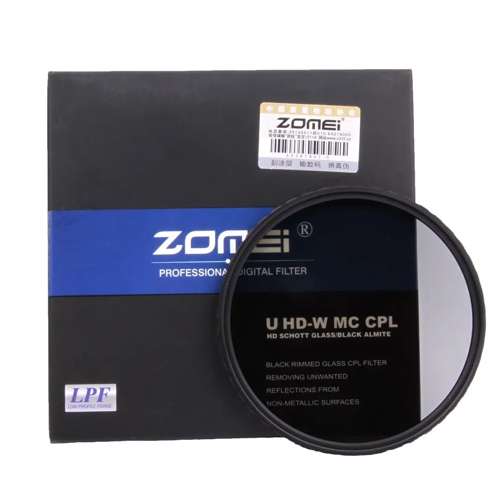 Zomei HD Тонкий Оптический Galss CPL круговой поляризатор - Цена: 
