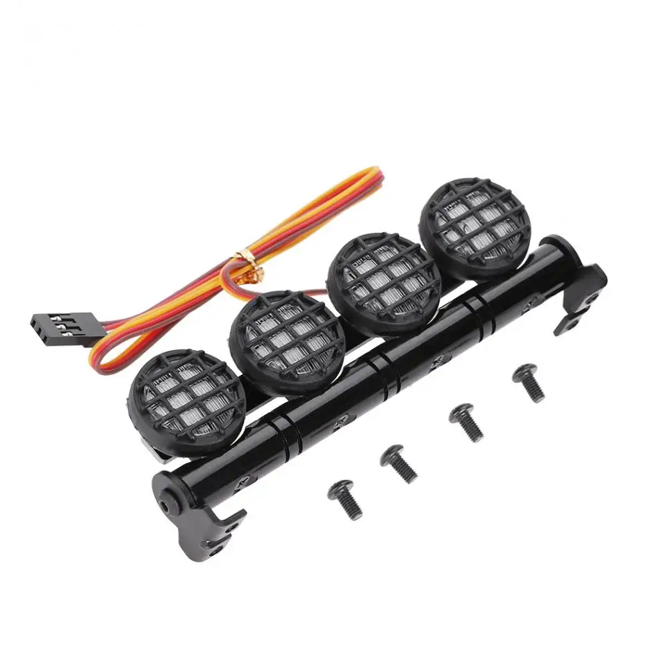 RC Parts 4 LED Light Bar 10.2 * 3.7cm 4.8-6V Headlight Lamp For 1:10 Crawler Cross Country Car High Quality RC Car Accessories