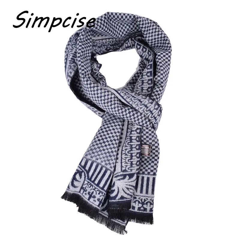 Adult Winter Scarf Scarves Men Cotton Blend Tartan Print Autumn New Fashion Men's Cachecol A3A18914