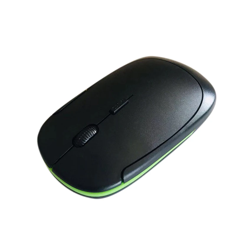 Портативная ультра-тонкая беспроводная компьютерная мышь 2,4G оптическая мышь Высокая скорость сглаживания данных для устройства Bluetooth 6 цветов - Цвет: black