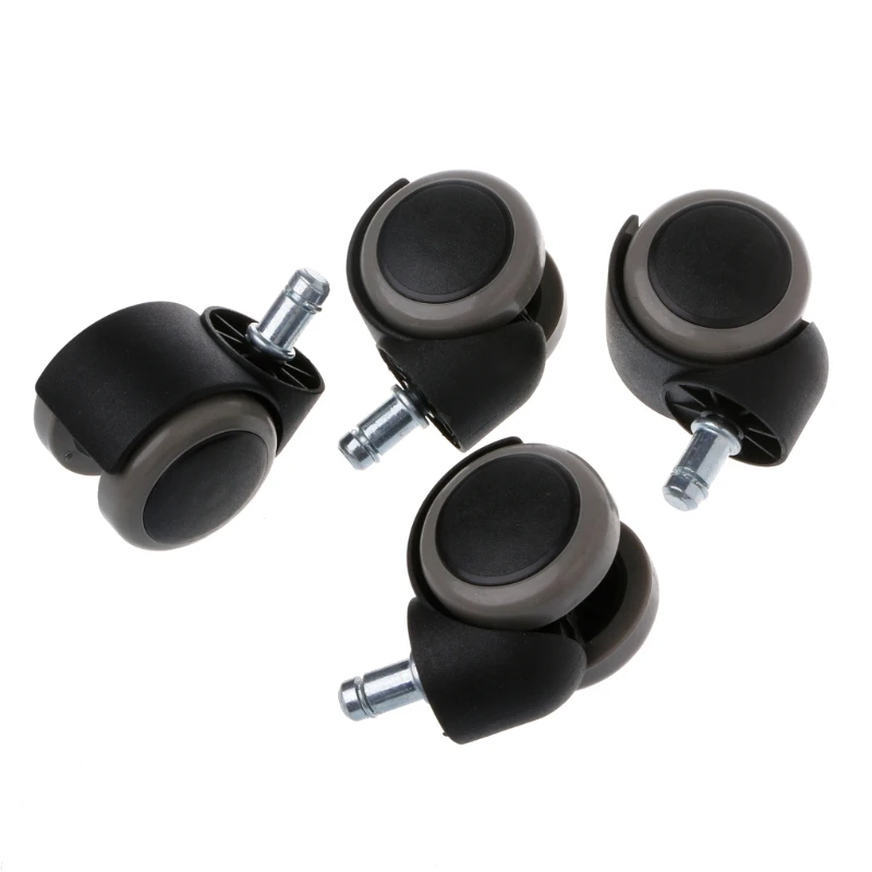 

4PCS Gray Office Chair Caster Wheel Universal Rubber Rollers Furniture Hardware