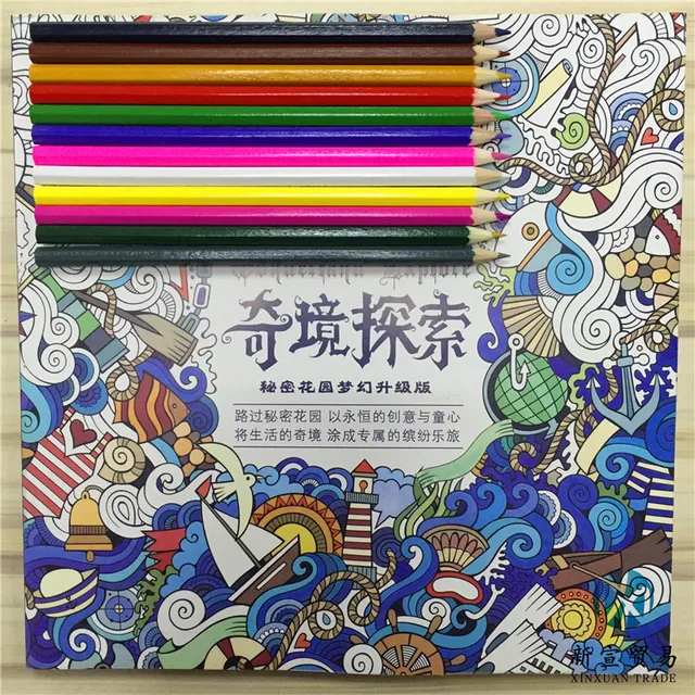Wonderland Explore Coloring Books Secret Garden Series Libro Colorear Livre Coloriage Adult Colouring Book Pencils