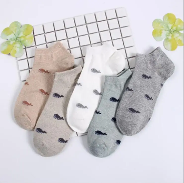 

yishine 10 Pairs/lot, Fashion New Woman Lovely Whale Animals Printed Funny Socks Casual Cotton Crew Ankle Socks for Girls Women