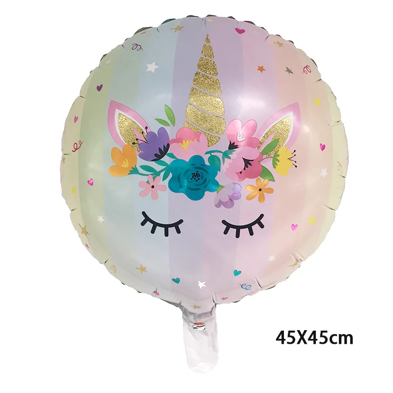 

NEW 50pcs/lot 45X45cm Unicorn flowers blinking balloons children birthday unicorn party decorations kids wedding balloon globos