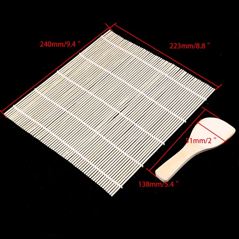 WCIC Бамбуковый Коврик для суши, рисовый онигири, роликовый роллер, кухонная Японская еда, инструменты для суши, роликовый коврик с рисовым веслом