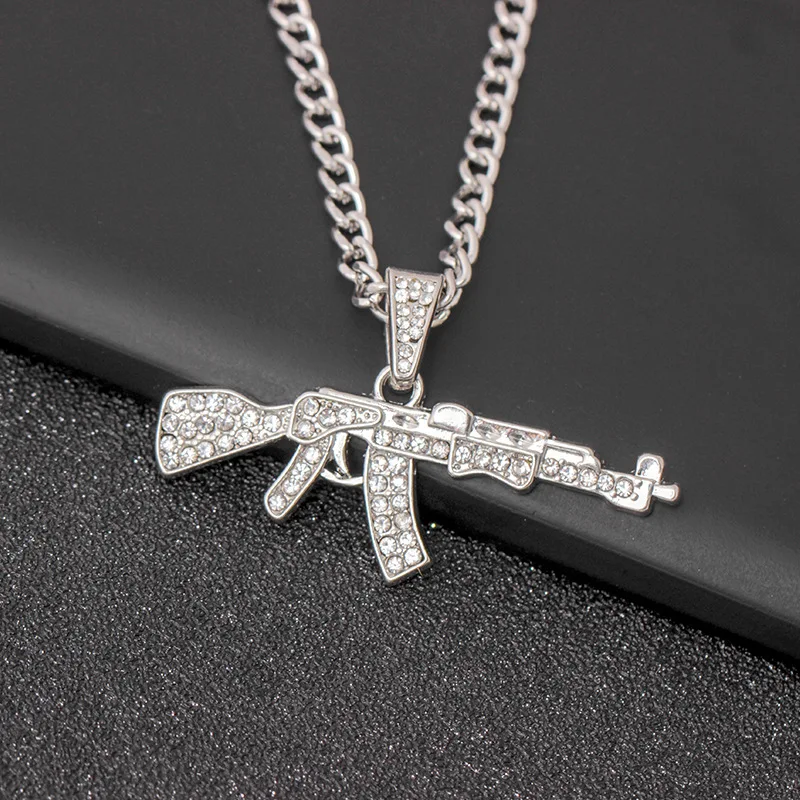 Fashion Cool Ak47 Gun Pendant Necklace 