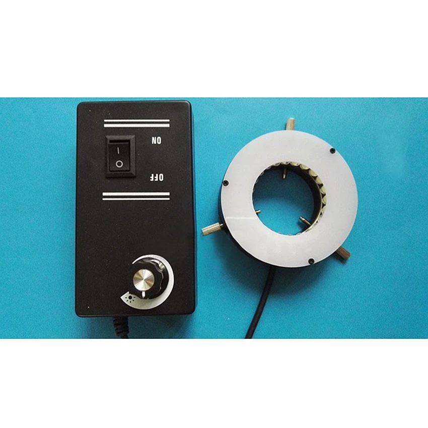 

48 LED Stereo Microscope Light Source Adjustable Ring Lamp Light CCD Illuminator w/ Diffusion Plate for Industrial Camera