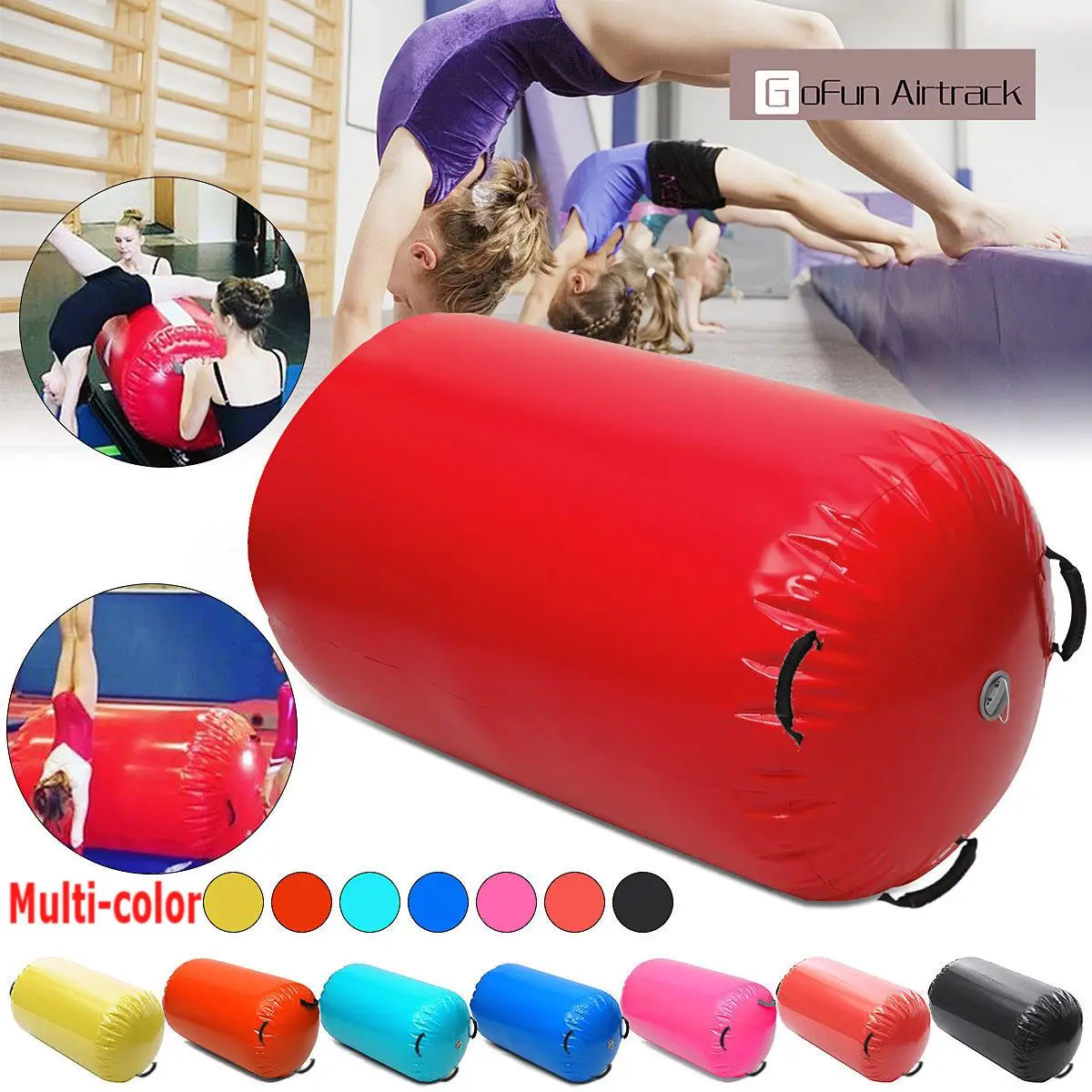 

120x60CM Fitness Inflatable Air Roller Home Large Yoga Gymnastics Cylinder GYM Mat Beam HOT