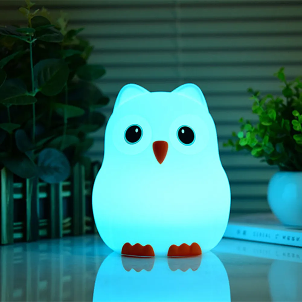Touch Sensor 9 Colors Bird LED Night Light Remote Control Dimmable Timer USB Rechargeable Silicone Lamp for Children Kids Baby