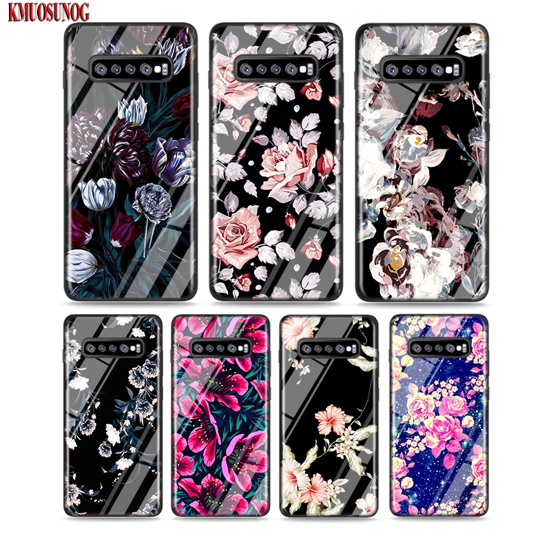 

Black Silicone Case Best Dark Flower for Samsung Galaxy Note 10 9 8 Pro M30 M20 S10E S10 5G S9 S8 S7 Plus Cover
