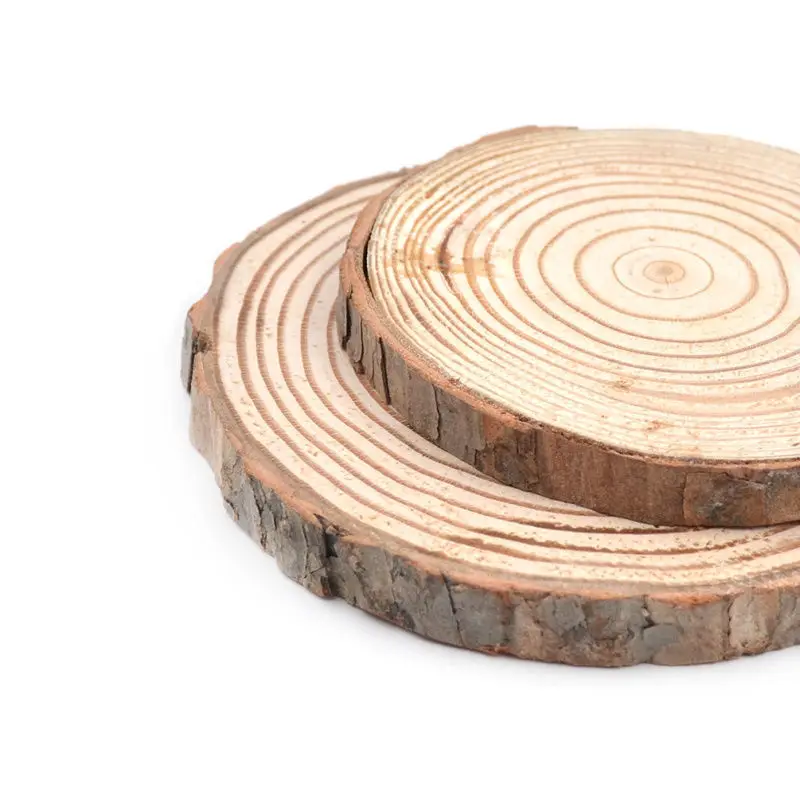 

Rustic Natural Wooden Log Slice Cup Mat Coaster Tea Coffee Mug Drinks Round Holder Pine Tree Table Decor Wedding Centerpiece