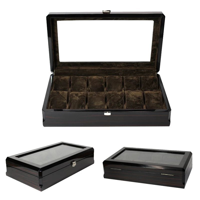 

2019 Luxury 12 Grids Handmade Wood Watch Box Wood Clock Box Watch Case Time Box for Watch Holding