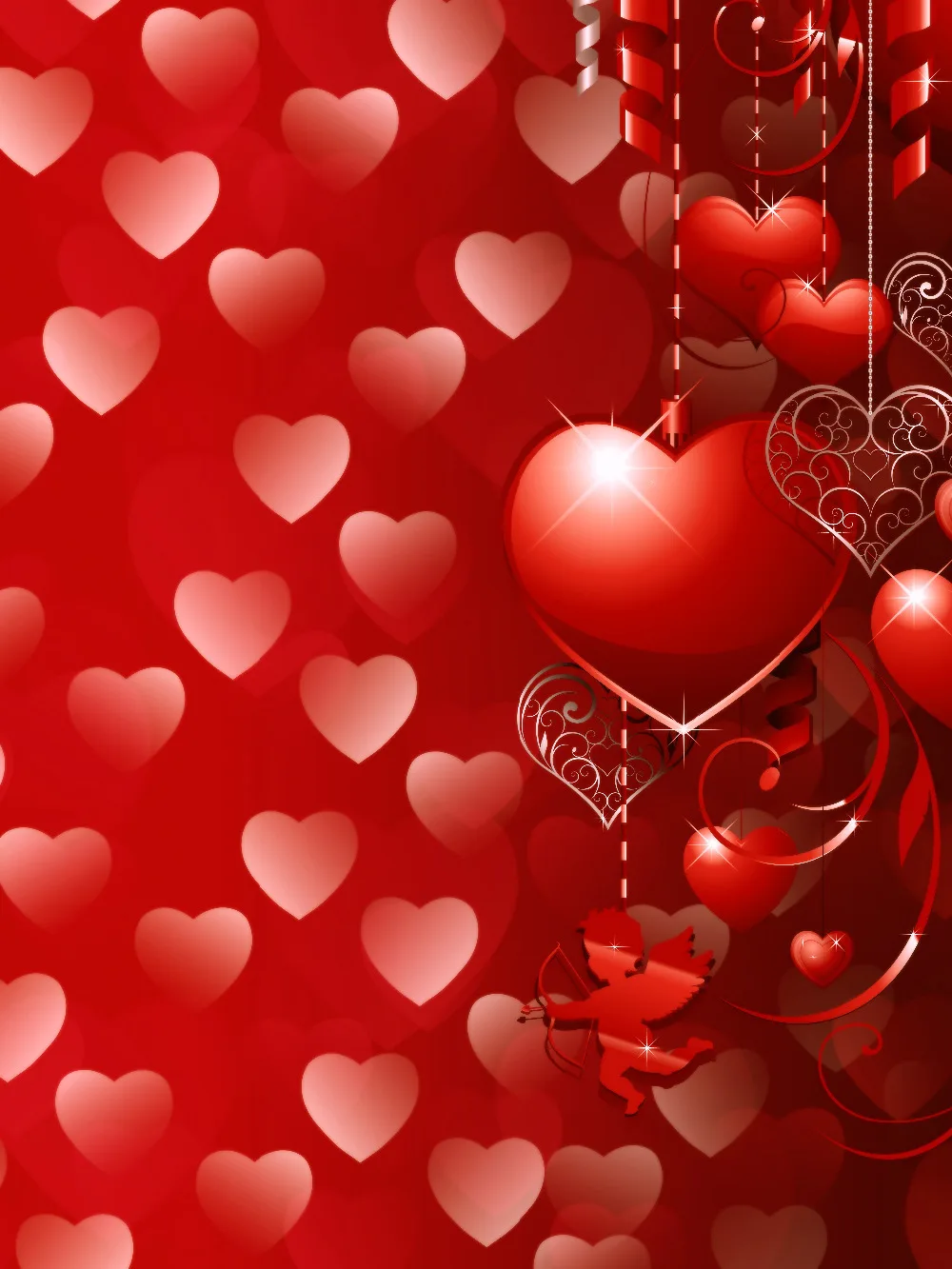 SHANNY 5X7FT Heart Photography Templates Computer Painted Backdrop