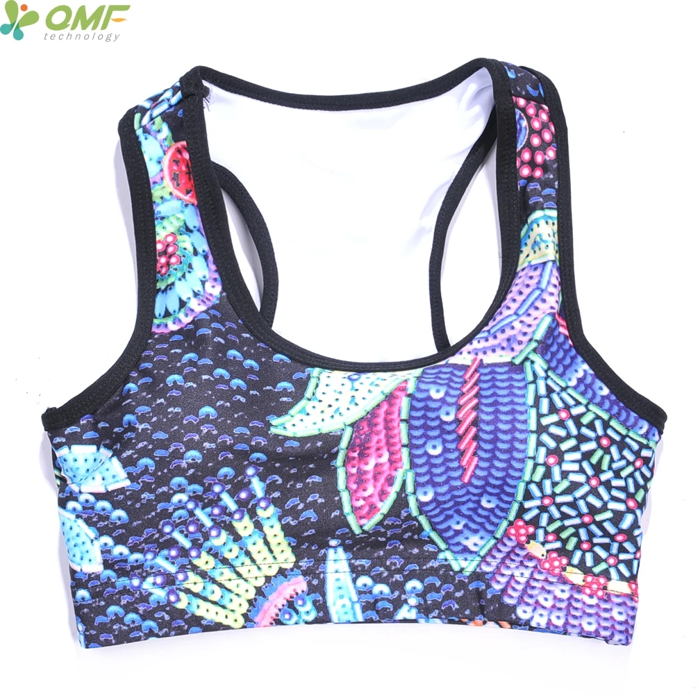 Sequins Style Abstract Birds Sport Running Bras Vintage Rural Style
