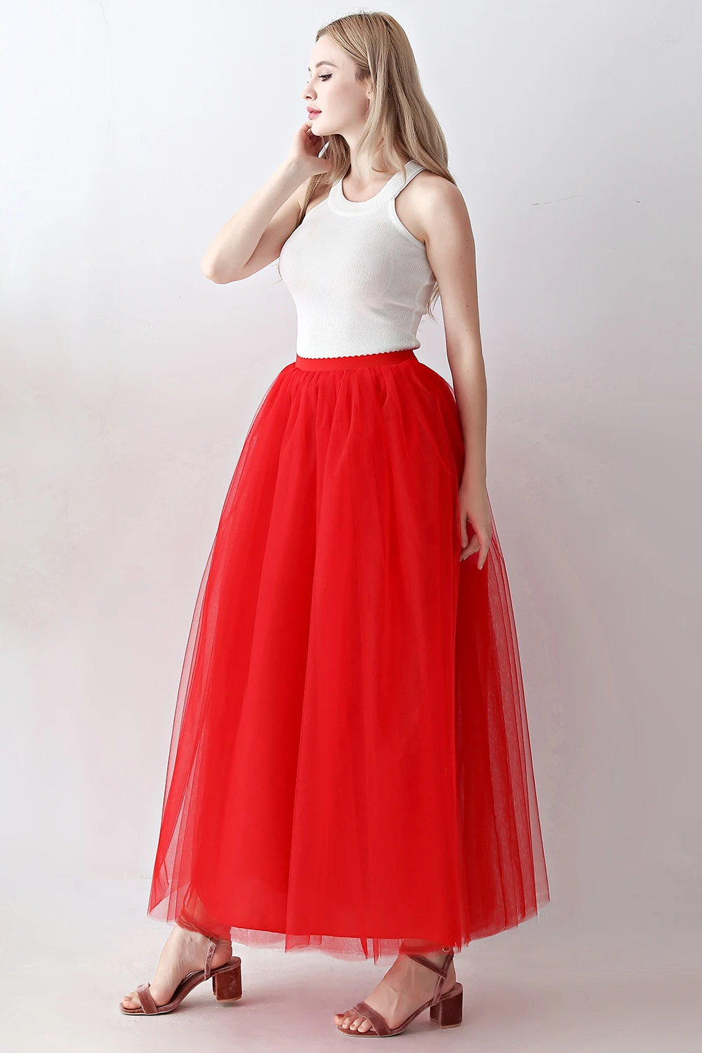 Women 5 layer Floor Length 100cm 2019 Adult Long Red Tutu Tulle Underskirt A Line Petticoat Plus Size Skirt Wedding Accessories