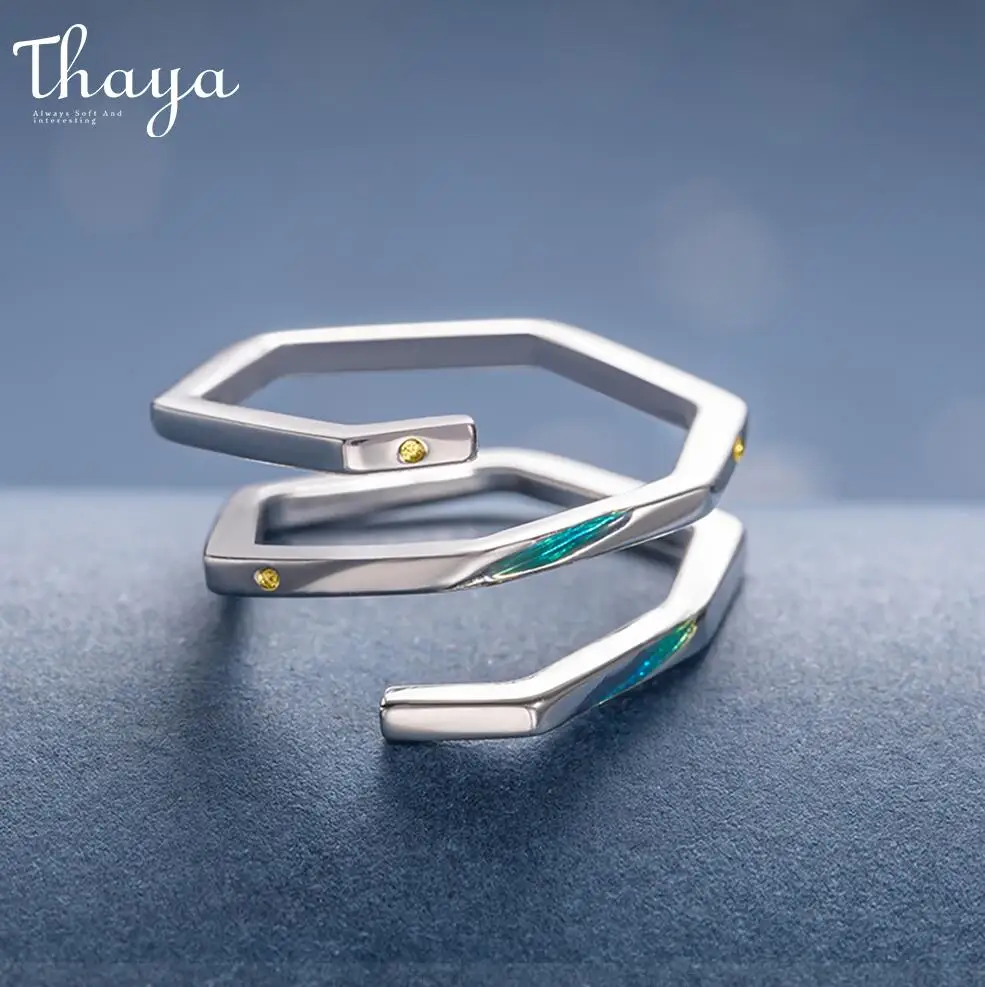 Thaya, высокое качество, Серебро S925 пробы, геометрическая форма, туманность, дизайн, кольца, ювелирное изделие, пара, кольцо для свадьбы, помолвки, подарок - Цвет камня: Male rings