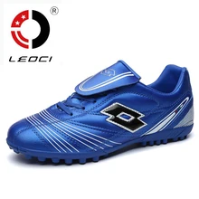 LEOCI 2016 New Mens Kids Soccer Shoes Cleats Hard Court Football Boots TF Football Sneakers Voetbalschoenen Botas Futbol 34-44