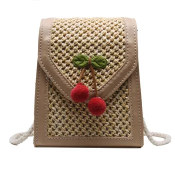 

Bags For Women 2019 Fashion Wild Simple Messenger Bag For Girls Retro Woven Shoulder Solid Color Handbag Woven Beach Bag K522