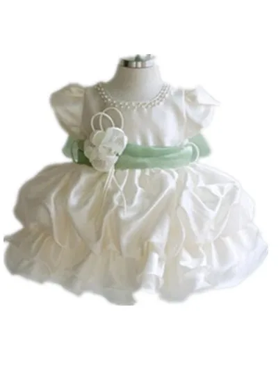 BABY WOW Baby Girl Dress Vestido Infantil for 1 Year Birthday Party Dress Ivory Cake Dress