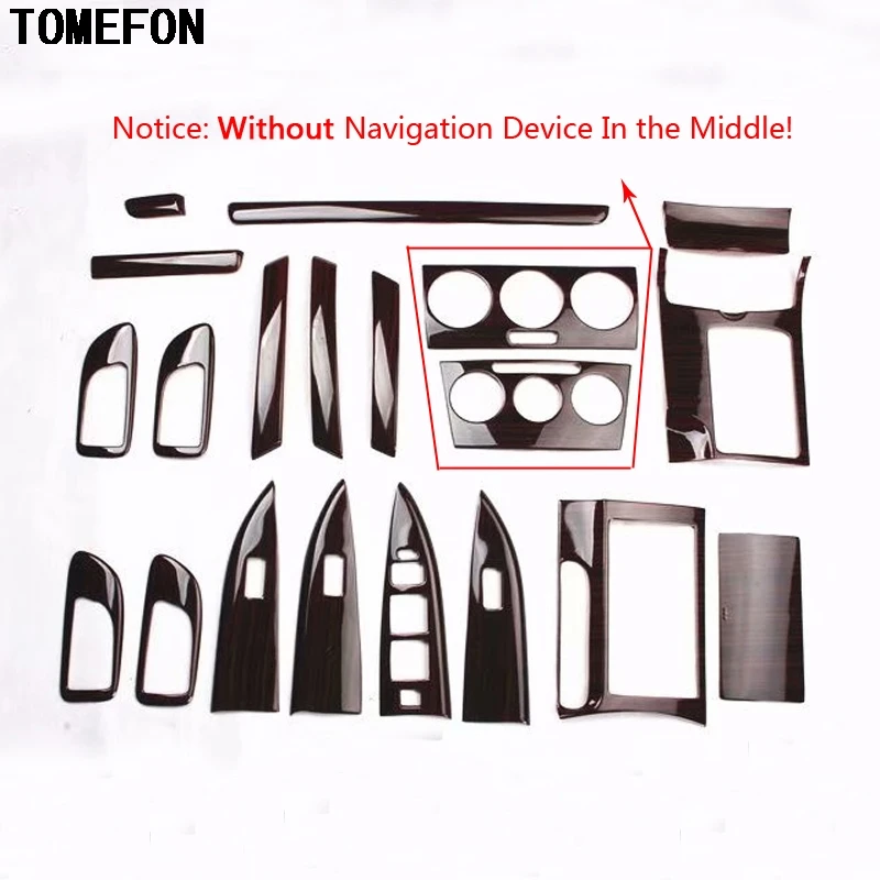 

TOMEFON For Mazda 6 2006 to 2014 ABS Wood Paint Interior Door Panel Front AC Vent Middle Armrest Box Rear Trim Cover Styling