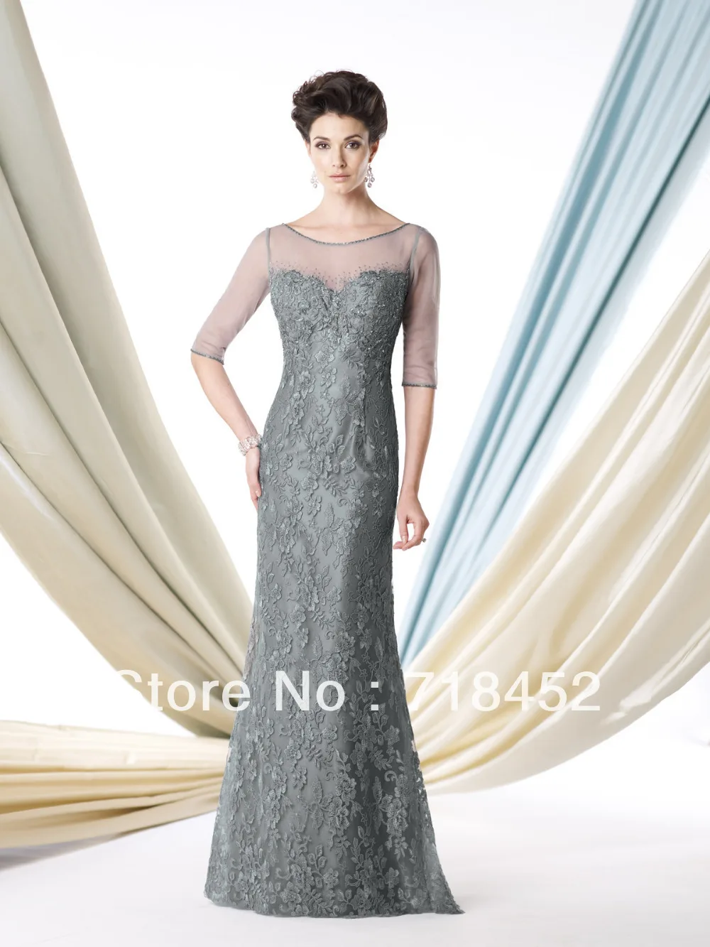 High Neck Mother Of The Bride Dresses 3