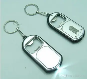 

Unique Favors Wedding Gift LED Keychain with Bottle Opener Key Chain Ring Can be Print LOGO Free Shipping