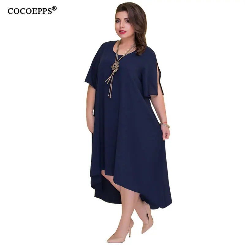 Summer Plus Size Maxi Women Dress 2018 Large Big Size Loose Long Dress Chiffon Office Lady Long Dress Casual Female Vestidos 6XL
